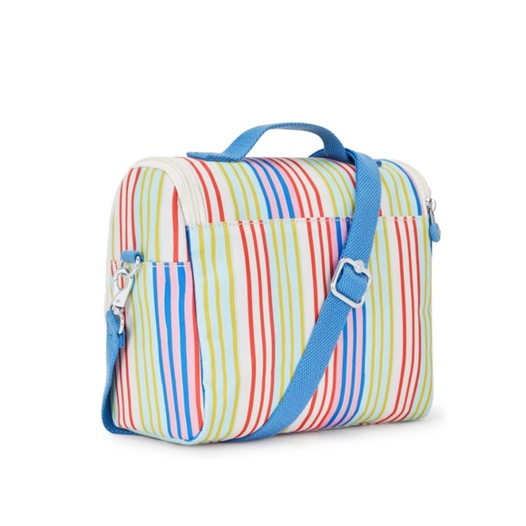 Kipling KICHIROU Lunch Bag Adjustable/  Removable Strap Beachside Strips NEW - Picture 2 of 7